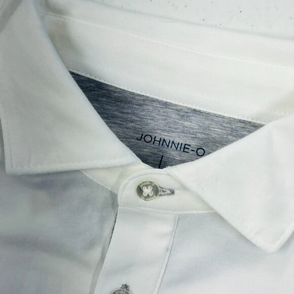 johnnie-O Linxter Cotton Blend Performance Polo White Size Large NWT - Picture 5 of 6